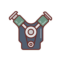 Combustion Engines Filled Icons , Vector illustration