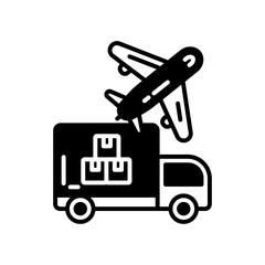 Transportation Sector Glyph Icon, Vector illustration