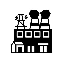 Power Plant Glyph Icon, Vector illustration