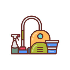 Household Cleaners Filled Icons , Vector illustration
