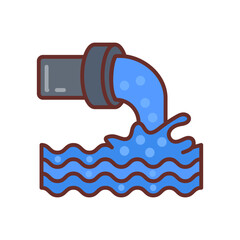 Sewage Overflows Filled Icons , Vector illustration