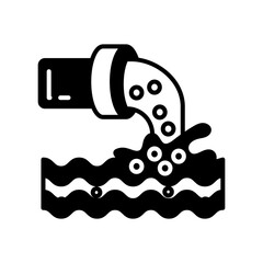 Sewage Overflows Glyph Icon, Vector illustration