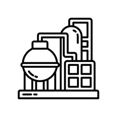Industrial Boilers Outline Icon, Vector illustration