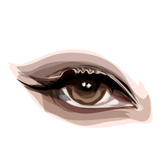illustration of a woman's eye icon on a white background