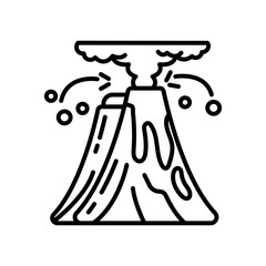 Volcanic Eruptions Outline Icon, Vector illustration