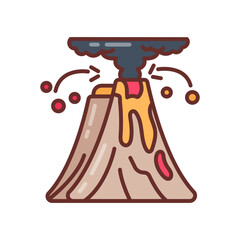 Volcanic Filled Icons , Vector illustration