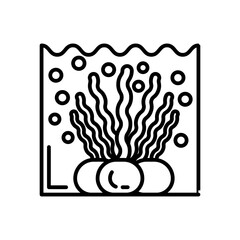 Seaweed Outline Icon, Vector illustration