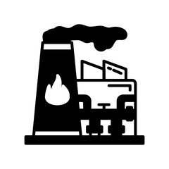 Natural Gas Power Plants Glyph Icon, Vector illustration