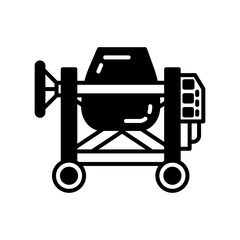 Concrete Mixing Glyph Icon, Vector illustration
