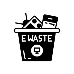 Electronic Waste Glyph Icon, Vector illustration