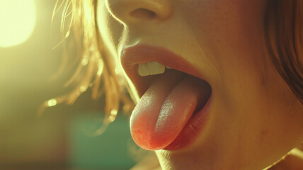 Close-Up of Woman's Playful Expression