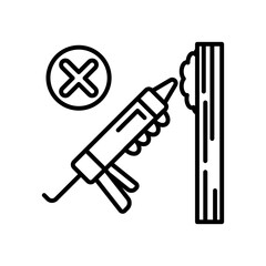 Sealant Gun Outline Icon, Vector illustration