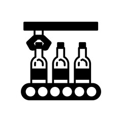 Glass Production Glyph Icon, Vector illustration
