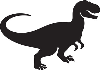 silhouette of dinosaur animal vector art illustration.