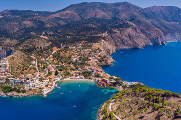 Aerial view of Assos, Kefalonia