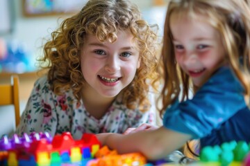 Therapist Supporting an Autistic Child in a Therapy Session