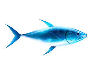 Fototapeta premium Blue fish illustration, Transparent background.