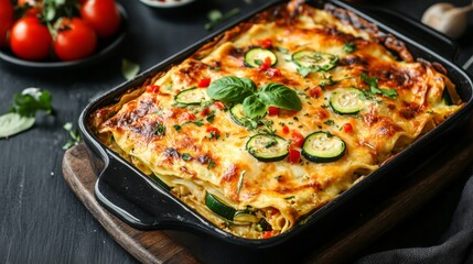National cuisine of Mexico: Mexican lasagna with zucchini.