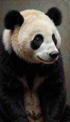 Obraz premium Close-up portrait of a giant panda with a gentle expression
