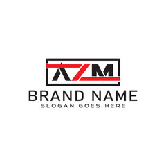 AZM letter logo design. AZM business and real estate monogram logo vector template.