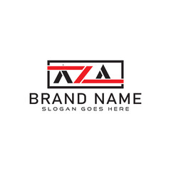 AZA letter logo design. AZA business and real estate monogram logo vector template.