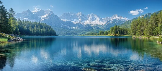 Naklejka premium Mountain Lake Serenity