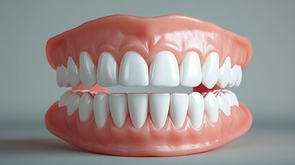 Obraz premium teeth and gums against grey background
