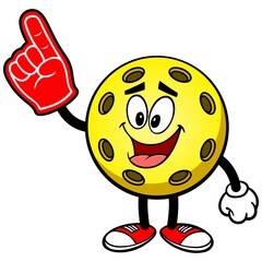 Pickleball Yellow Ball with a  Foam Hand