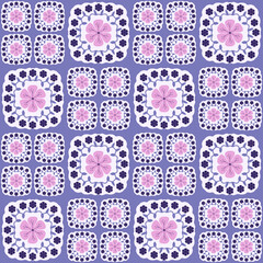 Folk art style quilt repeating pattern
