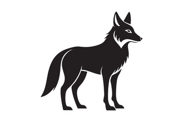 Coyote silhouette vector illustration, Coyote silhouette, Coyote Vector