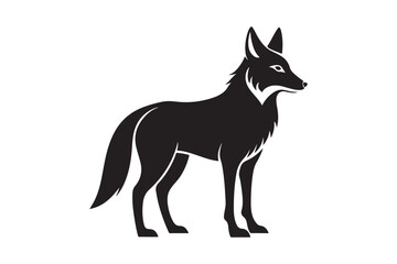 Coyote silhouette vector illustration, Coyote silhouette, Coyote Vector