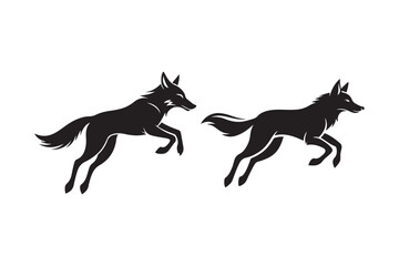 Coyote silhouette vector illustration, Coyote silhouette, Coyote Vector