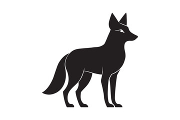 Coyote silhouette vector illustration, Coyote silhouette, Coyote Vector
