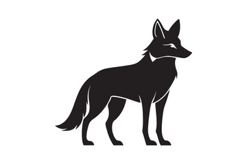 Coyote silhouette vector illustration, Coyote silhouette, Coyote Vector