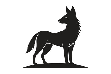 Coyote silhouette vector illustration, Coyote silhouette, Coyote Vector