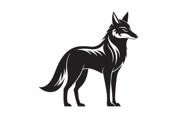 Obraz premium Coyote silhouette vector illustration, Coyote silhouette, Coyote Vector