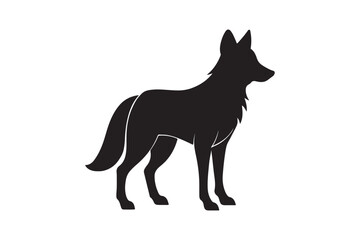Coyote silhouette vector illustration, Coyote silhouette, Coyote Vector