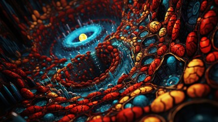 Dynamic visualization of snake like nanobots manipulating substances at the molecular level