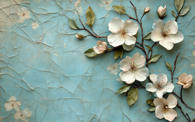  Vintage floral texture art background
