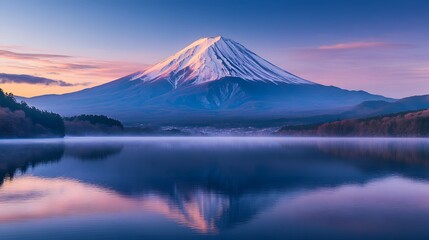 Fototapeta premium mountain fuji in morning winter. 
