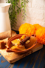 Calabaza en Tacha. Spiced Candied Pumpkin. Mexican dessert whose main ingredients are pumpkin and...