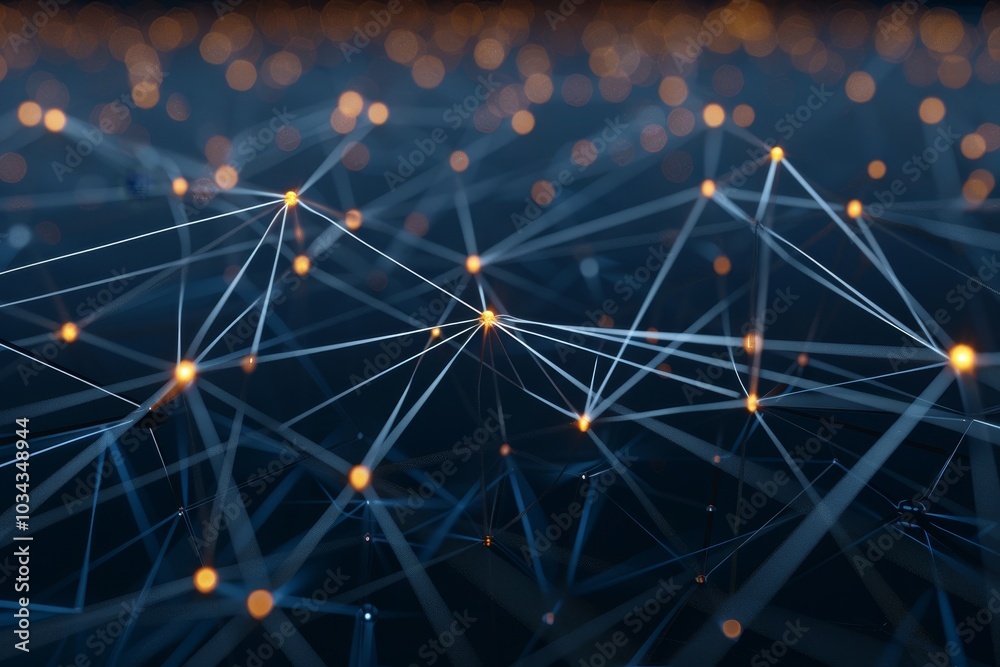 Poster an intricate network of lines and glowing nodes creates a dynamic visual, showcasing the concept of 