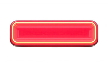 Neon red sign with glowing edges, isolated on transparent or white background