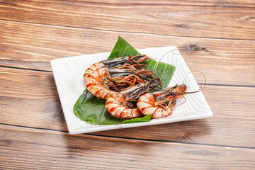 Cooked tiger prawn in the pate