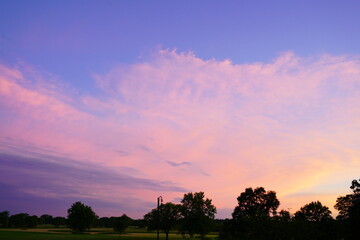 sunset over the field