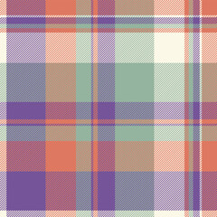 Britain background check fabric, hunter textile texture vector. Folded seamless pattern plaid tartan in violet and pastel colors.