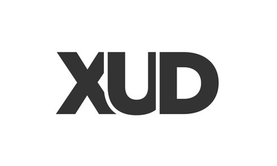 XUD logo design template with strong and modern bold text. Initial based vector logotype featuring simple and minimal typography. Trendy company identity.