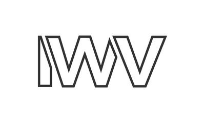 IWV logo design template with strong and modern bold text. Initial based vector logotype featuring simple and minimal typography. Trendy company identity.