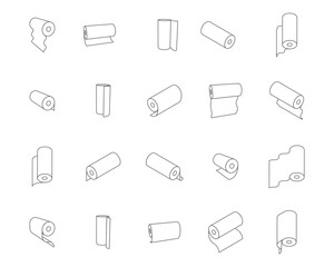 Textile roll vector icon. Paper tube illustration design for kitchen cleaning towel, carpet, scroll whatman, fabric.