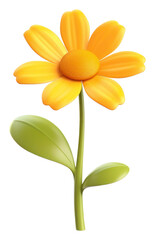 Obraz premium PNG Flower yellow petal plant.